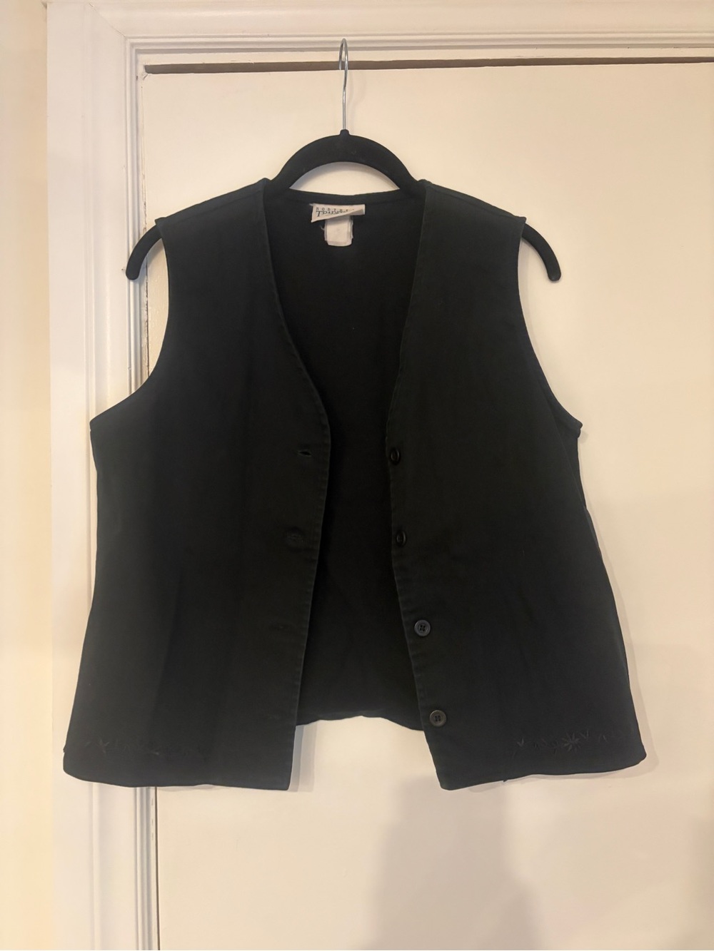 Vintage Black Women's Button-Front Vest